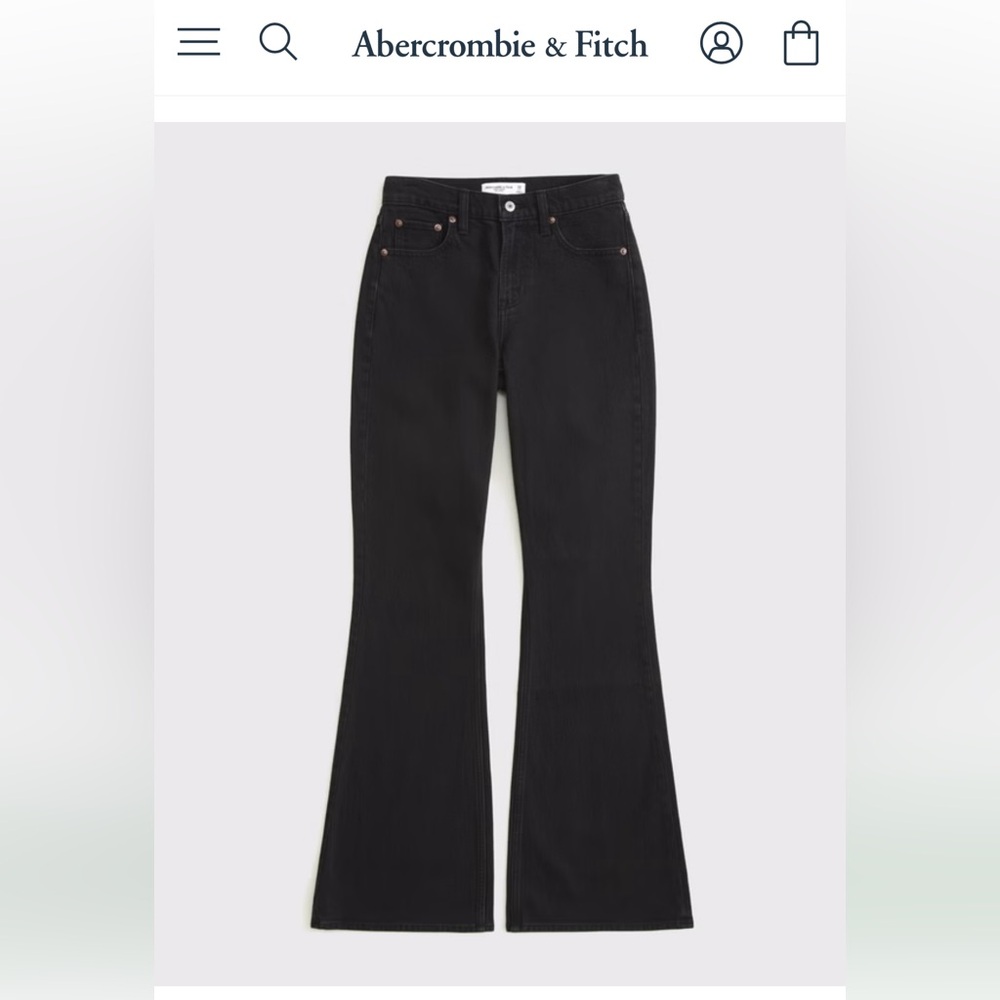 Abercrombie Curve Love Ultra High Rise Flare 31 Short in Black